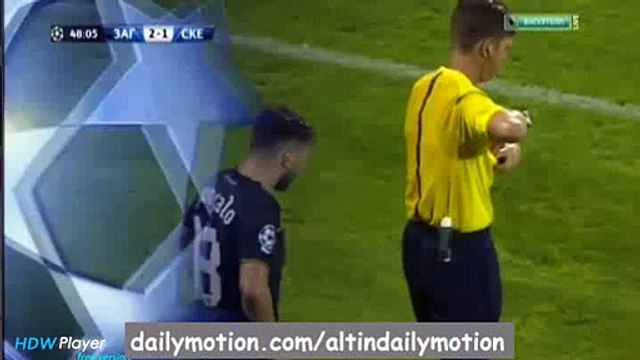 Gonçalo dos Santos Red Card - Dinamo Zagreb 2-1 Skenderbeu - 25.08.2015