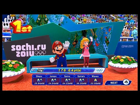 Mario and Sonic at the Sochi 2014 Olympic Winter Games Skating Figure Pairs Mairo & Peach Sonic & Amy.