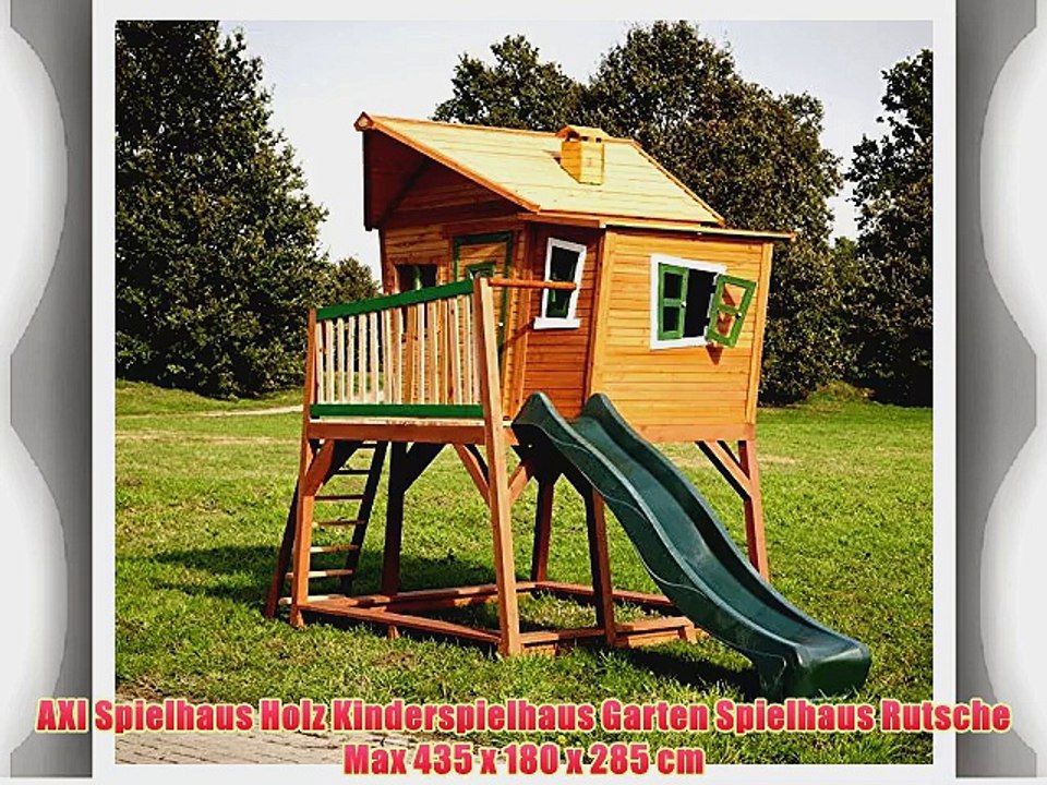 AXI Spielhaus Holz Kinderspielhaus Garten Spielhaus Rutsche Max 435 x 180 x 285 cm