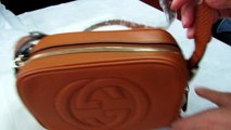 Replica GUCCI soho Orange original leather imported from Italy, dumped grain leather $169