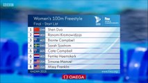 100m libre F (finale) - ChM 2015 natation, Bronte Campbell surprend