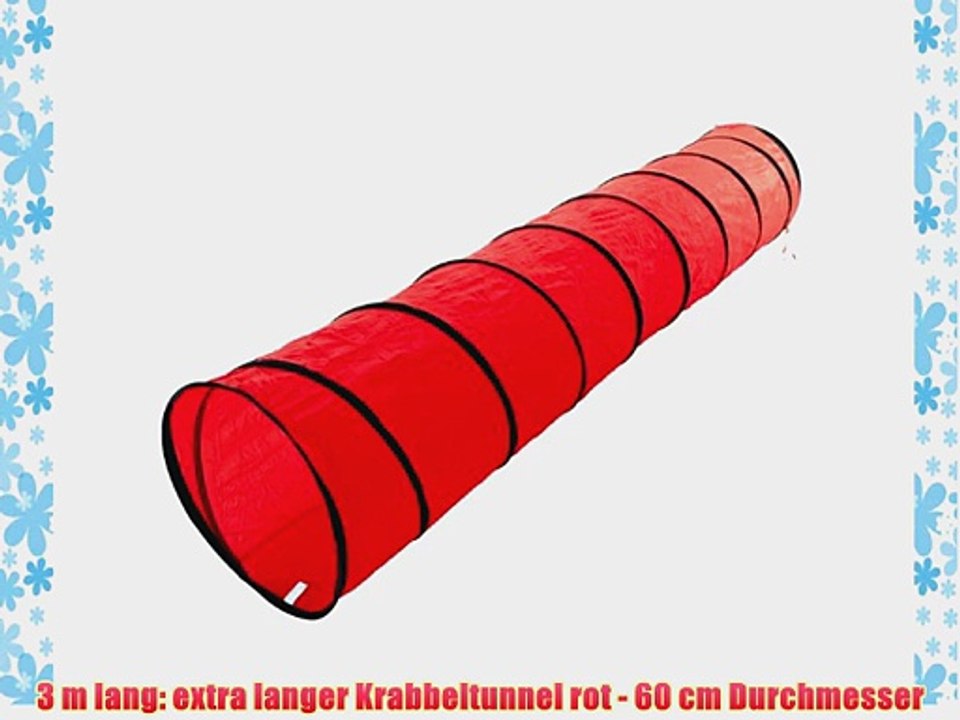 3 m lang: extra langer Krabbeltunnel rot - 60 cm Durchmesser