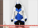 Assassins Creed III Connor Kenway blau Kost?m Jacke Cosplay Gr??e XXL(H?he 183-187 cm Brust