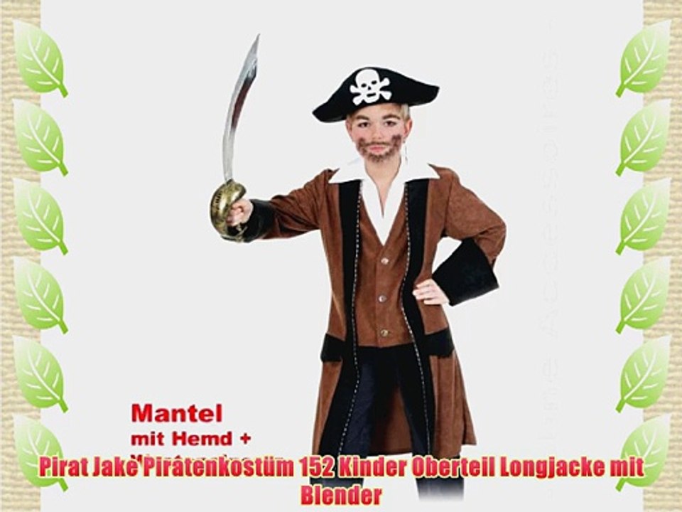 Pirat Jake Piratenkost?m 152 Kinder Oberteil Longjacke mit Blender