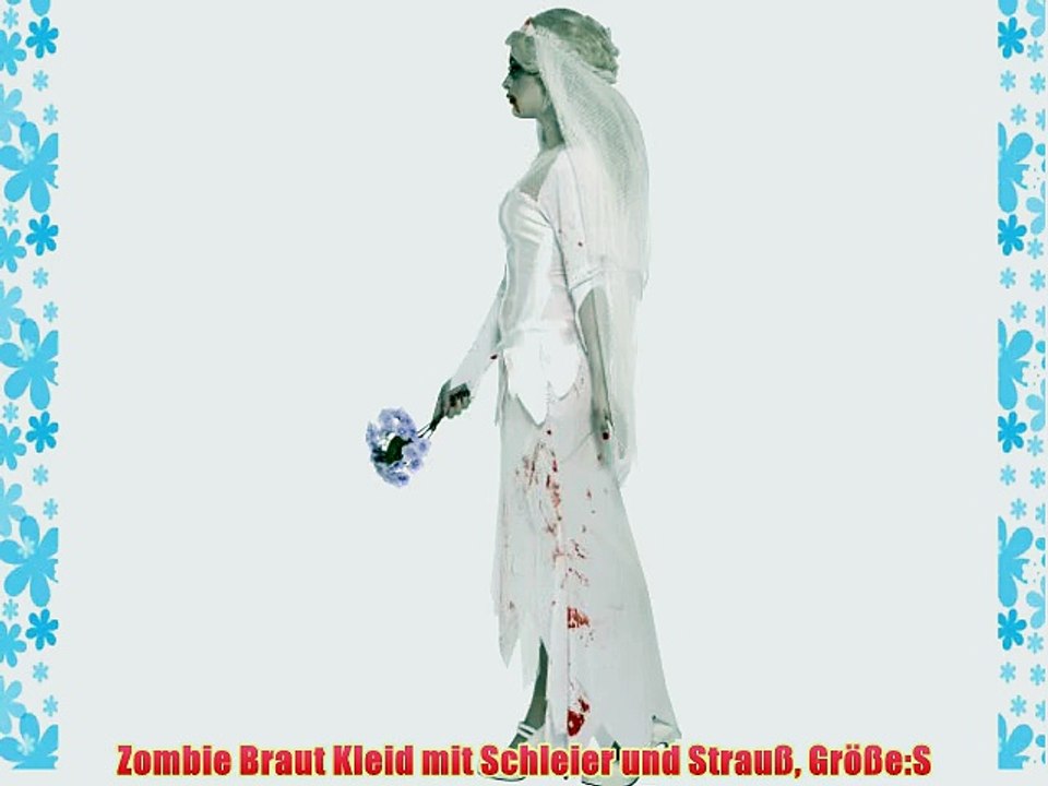 Zombie Braut Kleid mit Schleier und Strau? Gr??e:S