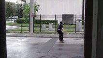 Skateboarder hit by a car while crossing the street...