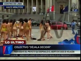 Despenalización del aborto: Activistas se desnudaron frente a Palacio de Justicia