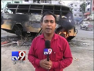 Violent Patel Agitation: Angry mob set buses on fire in Surat - Tv9 Gujarati