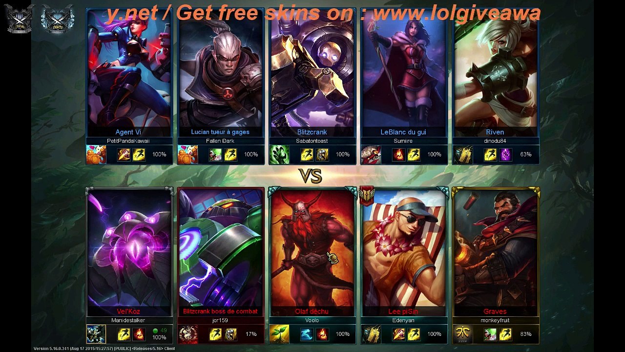 LolGiveAway Live (REPLAY) (2015-08-26 11:19:59 - 2015-08-26 12:24:51)