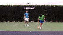 Novak Djokovic amazed by Tennis trick shot artist Stefan Bojic
