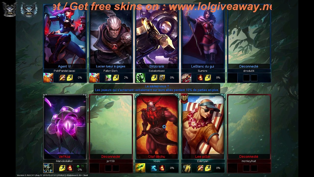 LolGiveAway Live (REPLAY) (2015-08-26 11:44:21 - 2015-08-26 11:52:44)