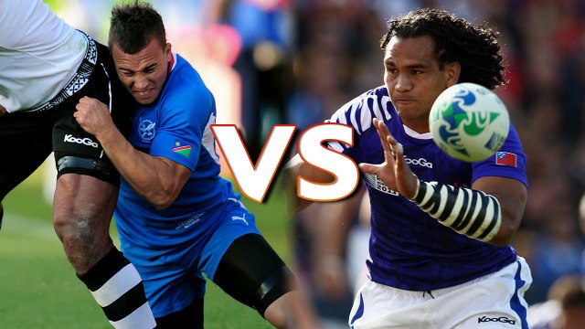 Samoa's Maurie Fa'asavalu tackles hard v Namibia