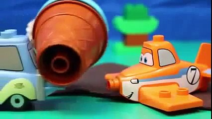 Duplo Lego Disney Planes by DisneyCarToys Fire and Rescue Dusty Crophopper with Disney Car