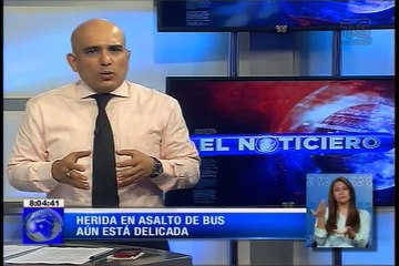 Herida en asalto de bus aún está delicada