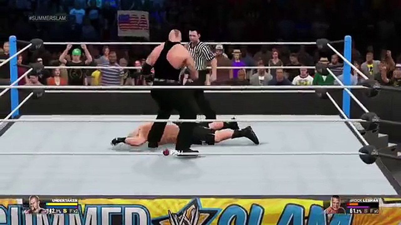 Wwe undertaker vs brock lesnar in summer slam 2015 2k15 highlights