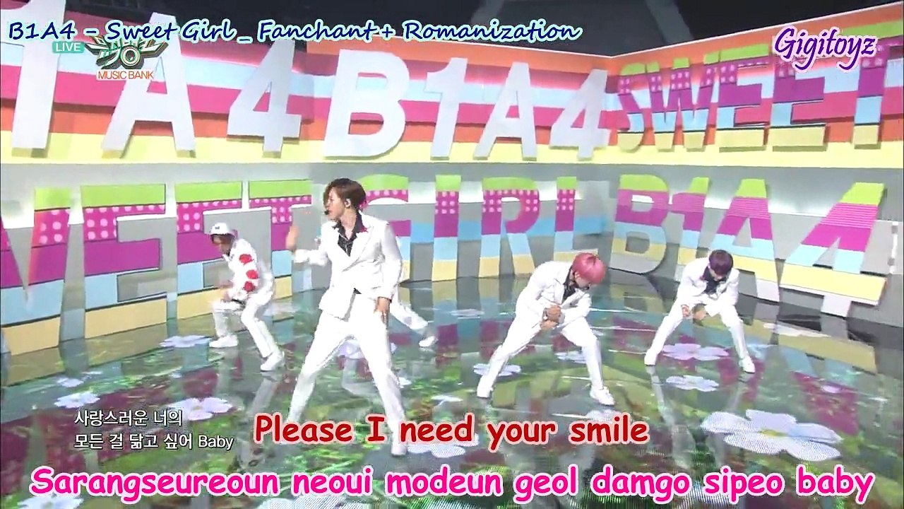 Fanchant + Romanization (color coded lyrics) - B1A4 Sweet Girl