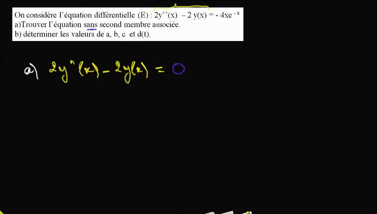 Ex2 : b/  Déterminer les valeurs de a, b, c et d(x)