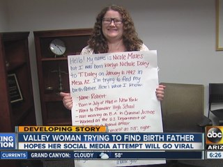 Valley woman trying to find her birth father