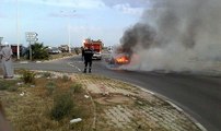 إنقلاب سيارة بسبب المراهنة مع سيارة ليبية اخرى على الطريق الرابطة بين المهدية و الرجيش