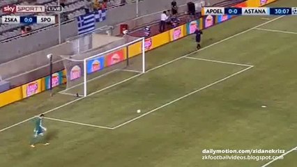Amazing Shot _ APOEL v. BATE - UCL 15-16 Play-offs 26.08.2015 HD