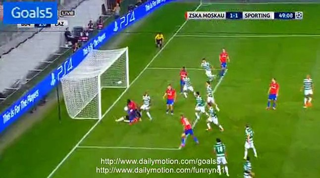 Seydou Doumbia Goal CSKA Moscow 1 - 1 Sporting Champions League 26-8-2015