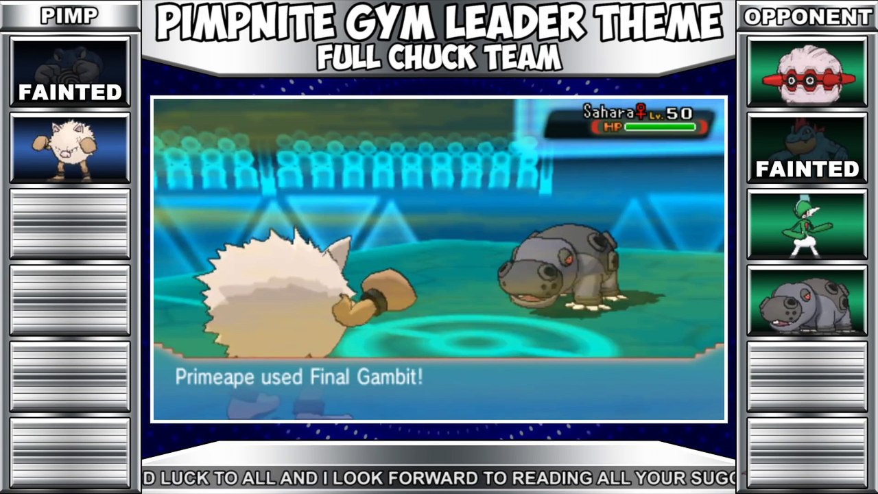FULL GYM LEADER CHUCK TEAM!