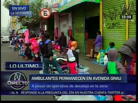 La Victoria: Ambulantes desalojados de la Av. Grau volvieron a ocupar calles
