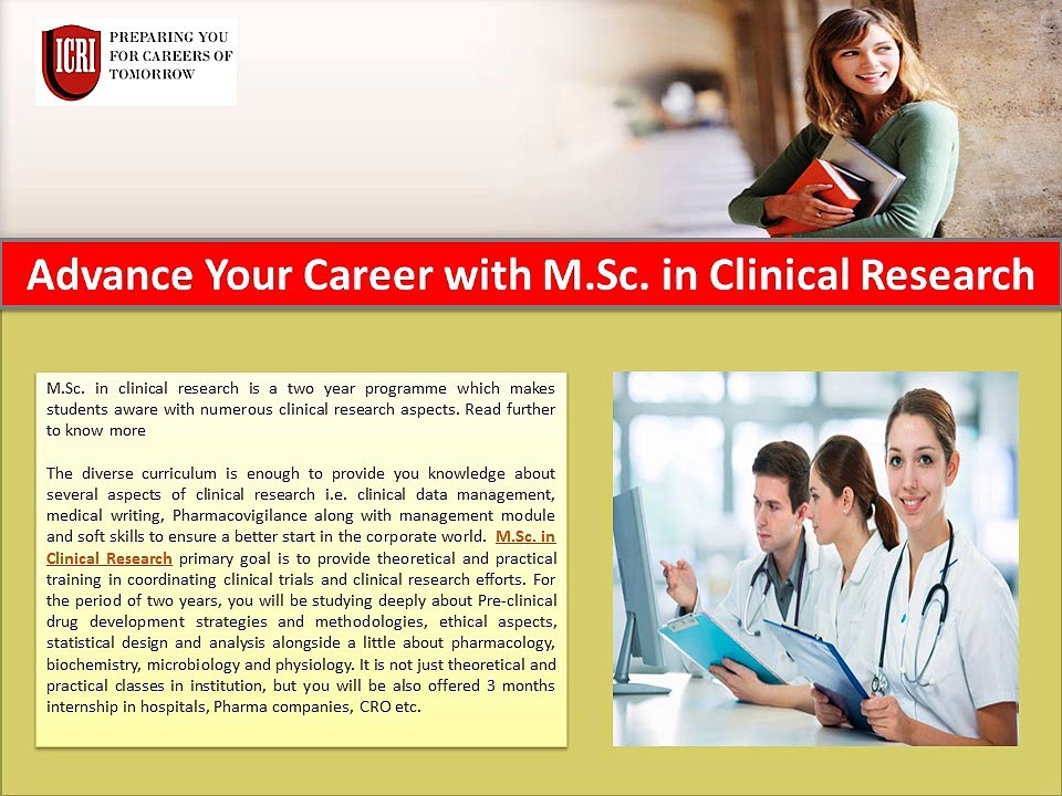 MSc in Clinical Research, Part Time Courses For Science Graduates