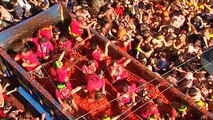 Tomatina battle paints the Spanish town of Bunol in red