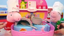 Peppa Pig Toys English Episode Videos   MINI PIZZERIA Pancakes DIY Chef Hats ToyPals tv