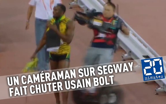 Un caméraman en Segway fauche Usain Bolt