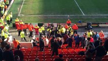 Blackpool fans fighting against Leeds fans