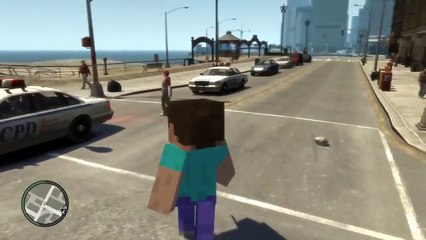 GTA 4 MINECRAFT STEVE MOD !!   GTA 4 Mod Tanıtımları   GTA IV PC Mods