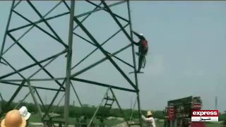 Monkey in High tention wire in Faislabad