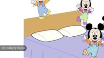 Finger family  - Five Little Mickeys Jumping On The Bed Nursery Rhyme -  English Sub