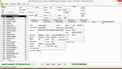 School Managment Software - Admission module