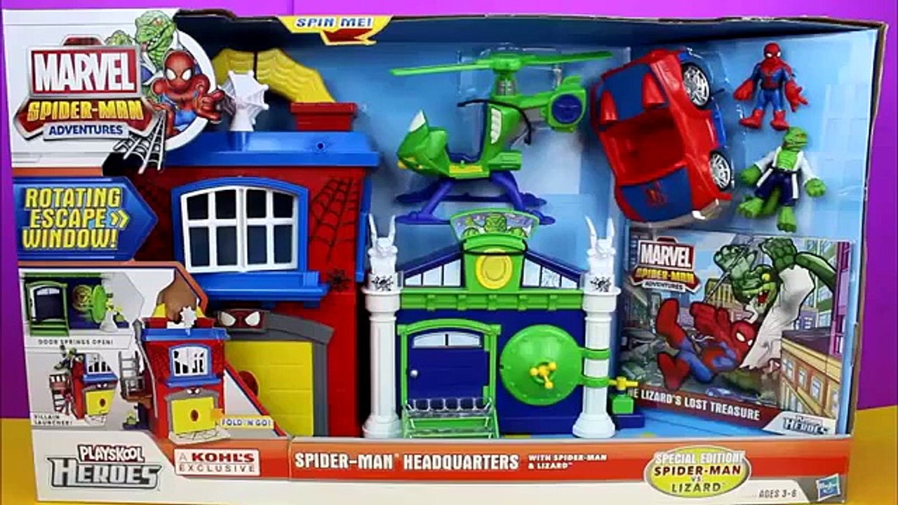 Playskool Heroes Marvel Spiderman Adventuers Spider Man Headquarters with Lizard