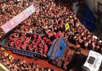 Revelers See Red at Spain's Tomato Festival