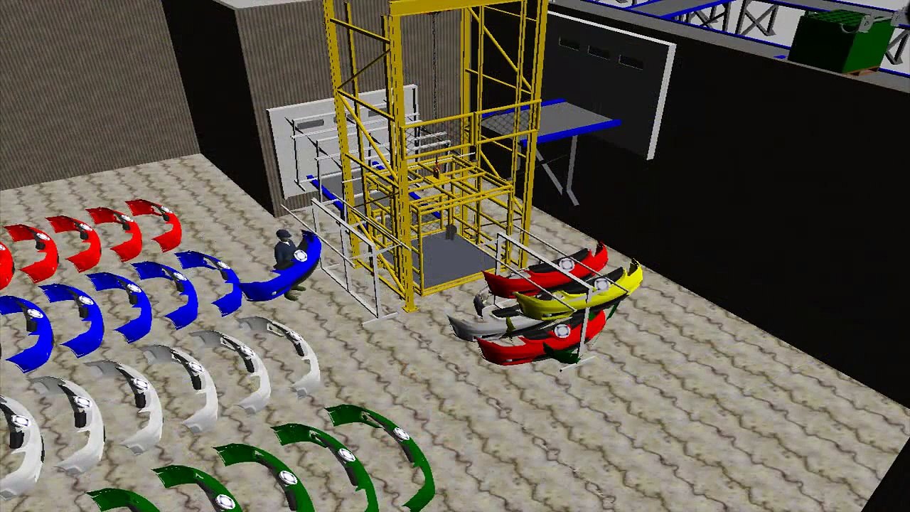 Simio Simulation - Suppliers Factories & a Car Assembly Line - ROGLE (Univ. Pol. Valencia)