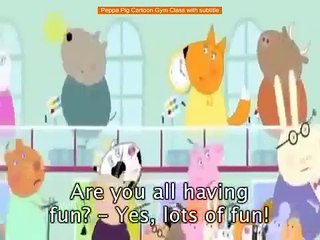 Peppa Pig Cartoon Gym Class with subtitle