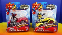 Marvel Super Hero Squad Cruisers Spider-man Web Wheels Wolverine Claw Cruiser Battle Doc Ock