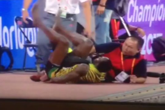 Usain Bolt renversé par un caméraman... sur un segway à Pékin