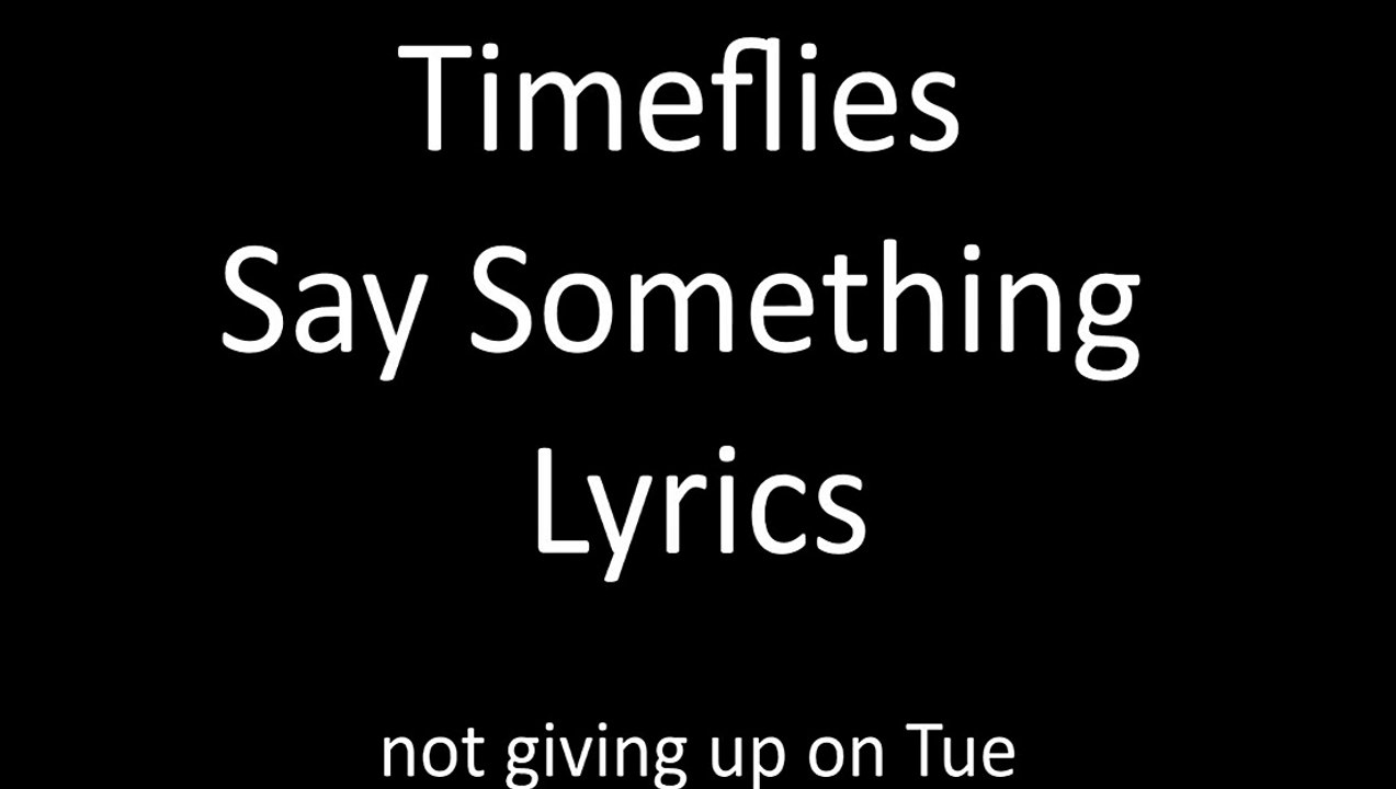 Timeflies - Say Something Lyrics