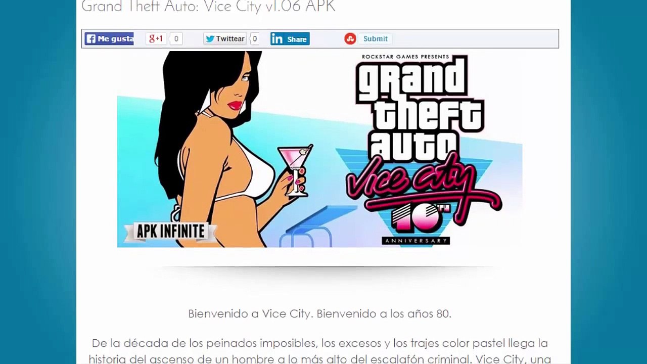 Descargar Grand Theft Auto: Vice City v1.06 APK (ULTIMA VERSIÓN)