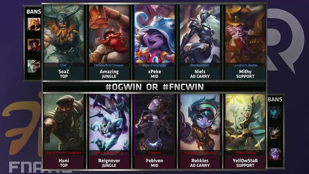 EU LCS Summer 2015 Finals   Fnatic vs Origen   FNC vs OG   Game 2