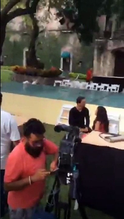 Danna Garcia y Ivan Sanchez en rodaje de Lo Imperdonable