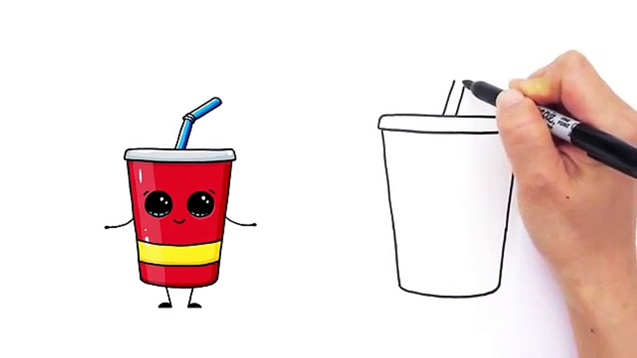How to Draw Cute Cartoon Soda Cup Drink Step by Step