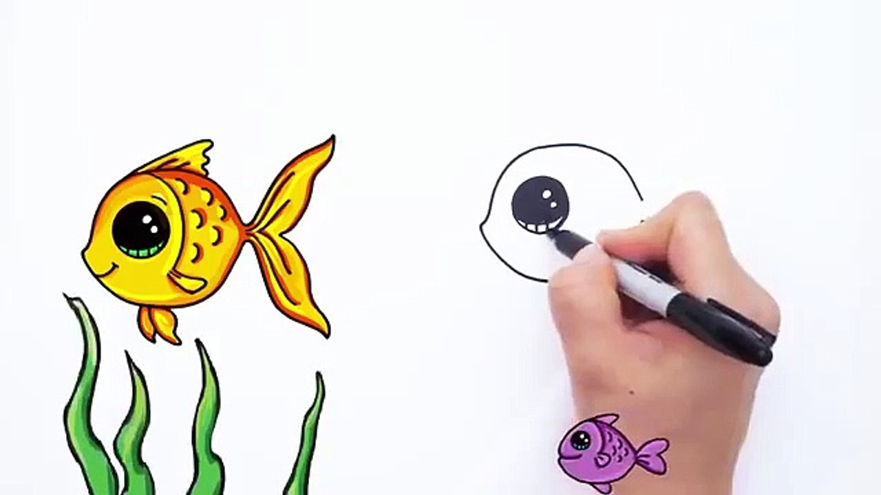 How to Draw a Cartoon Fish Cute and Easy - video Dailymotion