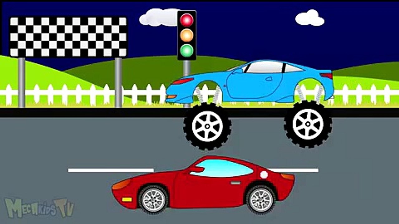 Truck Vs Sport Car -  Monster Trucks For Children