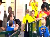 Usain Bolt knocked over by cameraman